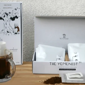 Japanese Drip Bag Set with Yemeni Specialty Coffee, Obaraat’s Red Haraz, 6x15g